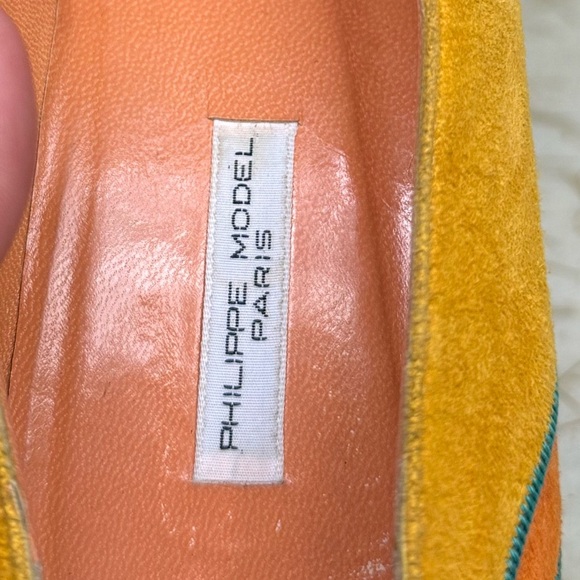 Philippe Model Suede Multicolor Colorblock Heels 37.5 (Fits US 8–8.5) - Picture 7 of 12